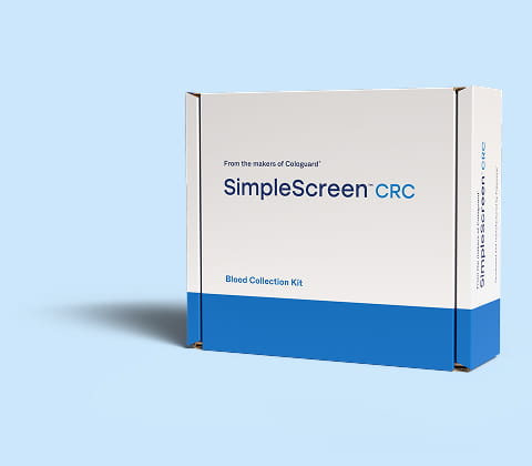 SimpleScreen™ CRC blood test for colorectal cancer by the makers of Cologuard®, emphasizing additional CRC screening options.